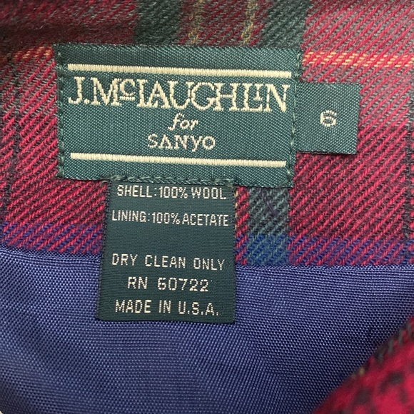 Vintage Wool J.mcLaughlin for Sanyo plaid skirt size 6 - Picture 5 of 11